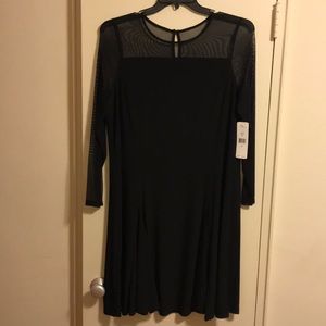LAUREN Ralph Lauren Black Illusion Sleeve Dress