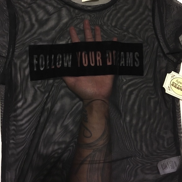 NWT Black Mesh Tee - Picture 3 of 3