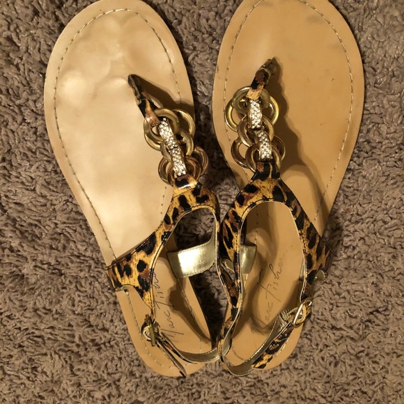 Marc Fisher Shoes - Marc Fisher || t-strap cheetah crystal sandal