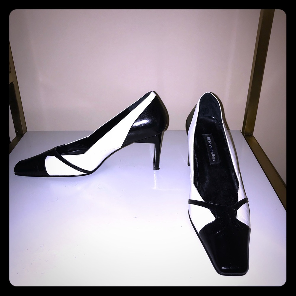 GENUINE LEATHER | Black & White heels 👠