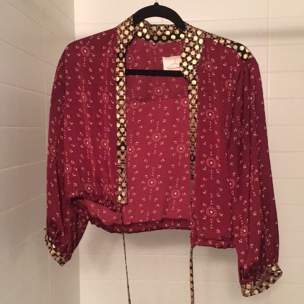 Magenta and Gold Native Rose Blouse