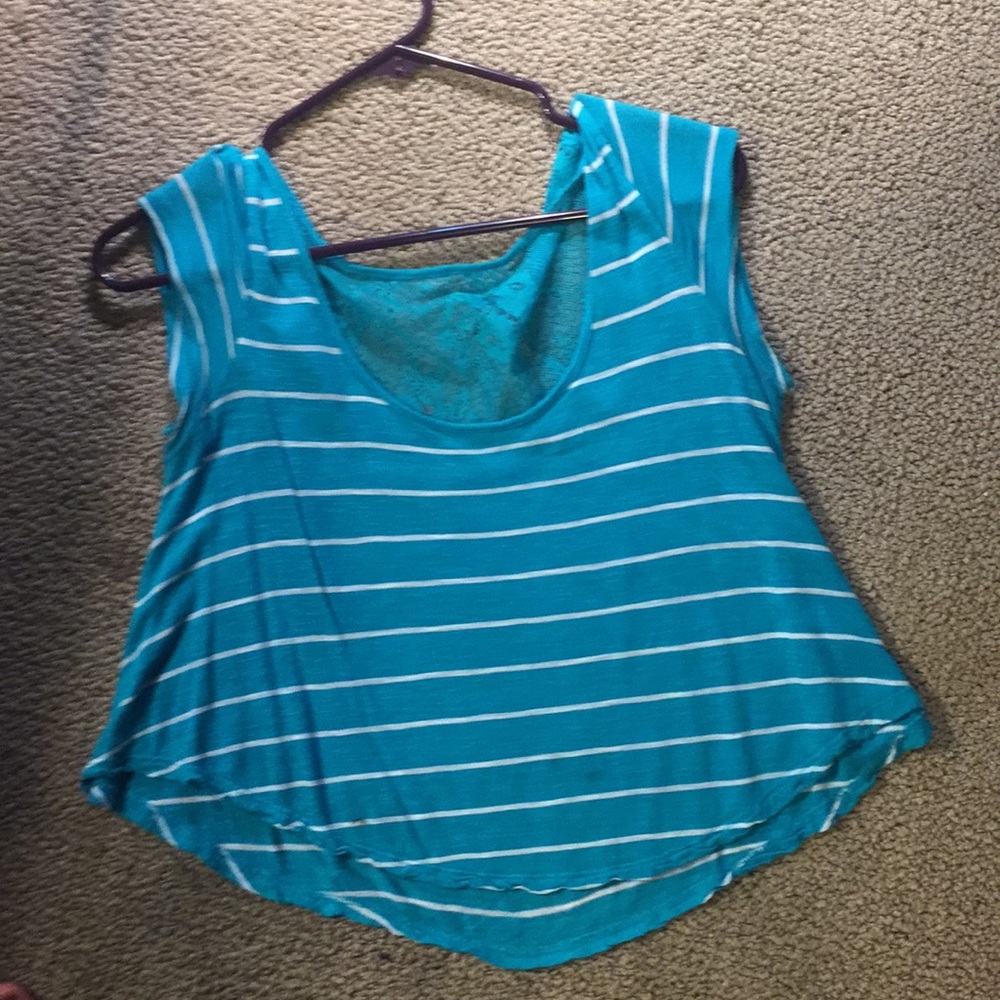 blue striped shirt