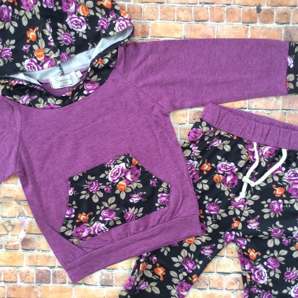 Boutique Baby Girl Trendy 2pc Tracksuit - Picture 2 of 4