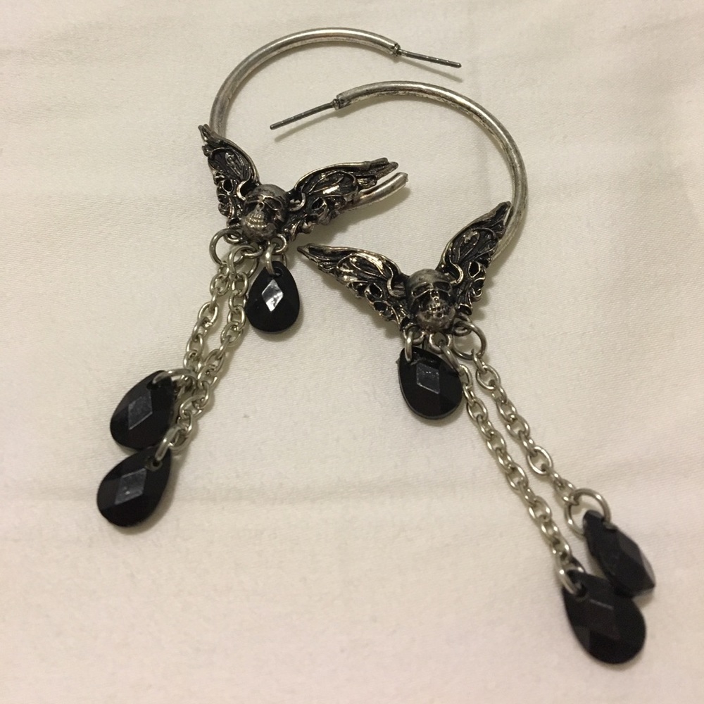 Angel skull earrings
