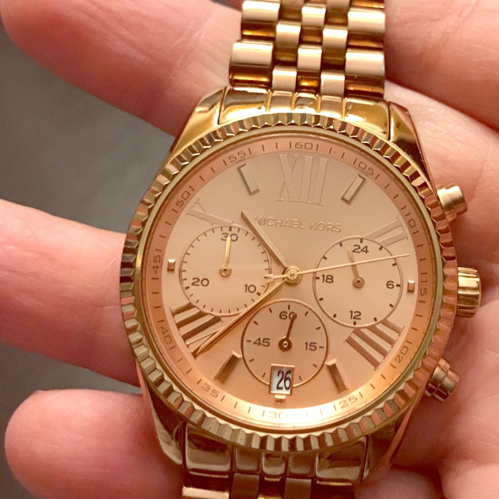 Michael Kors Bradshaw rose gold chronograph watch