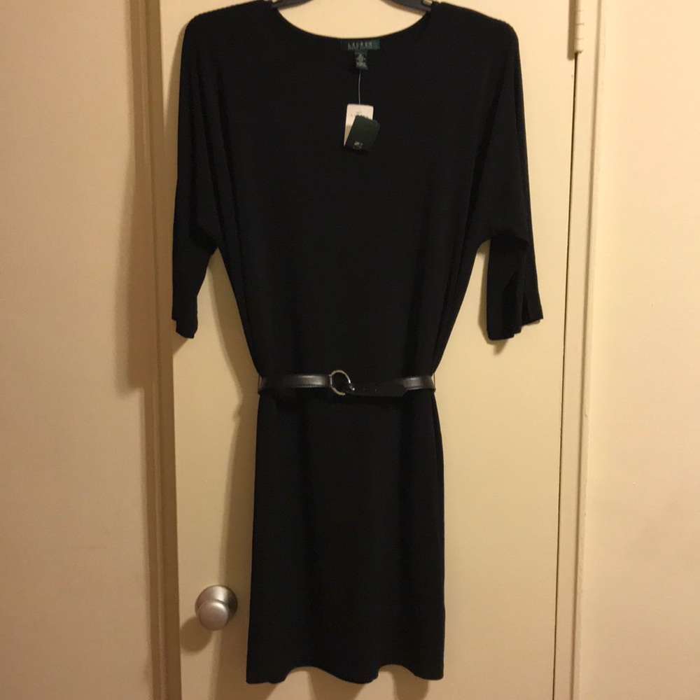 LAUREN Ralph Lauren Belted Black Dress