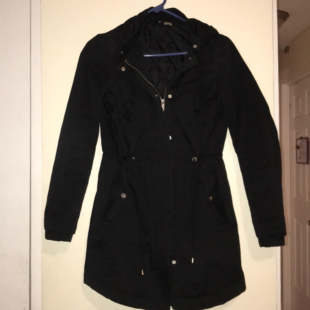 H&M Black Parka Coat Size 2