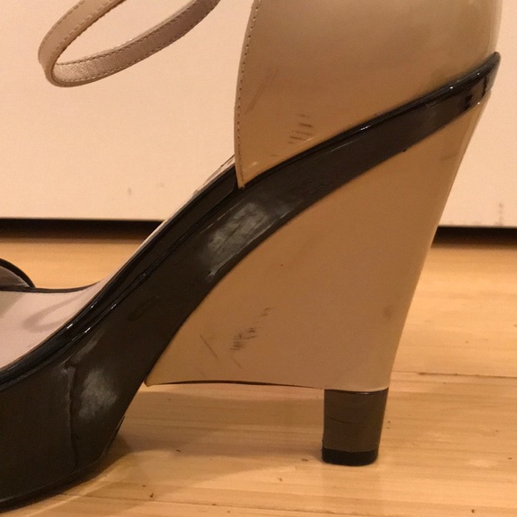 Chanel Black and Cream Platform Wedges - Picture 6 of 8