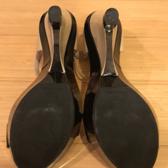 Chanel Black and Cream Platform Wedges - Picture 8 of 8
