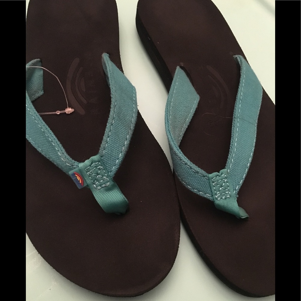 Rainbow flip-flops