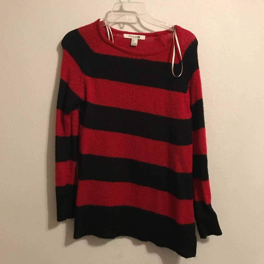 Forever 21 Red and Navy Sweater