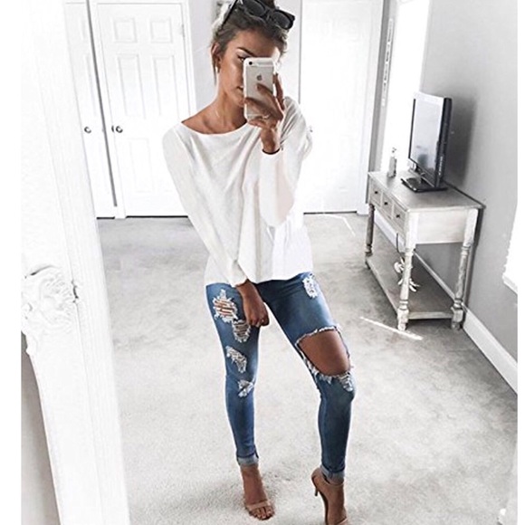 ‘Tessa’ White Back Cut Out Top - Picture 2 of 4