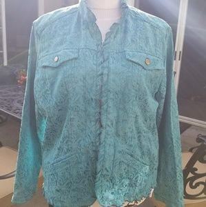 Coldwater Creek Cotton/Polyester Open Jacket Blaze