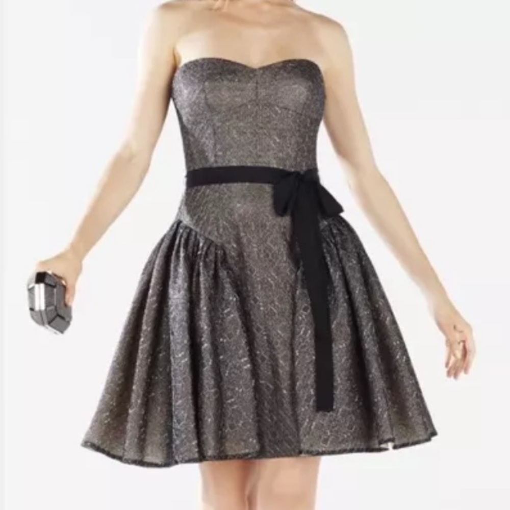 NWT BCBG Max Azria Kimmy Ruffled Metallic Lace