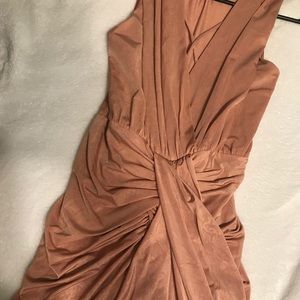 Champagne colored high low dress!!! Hides tummy