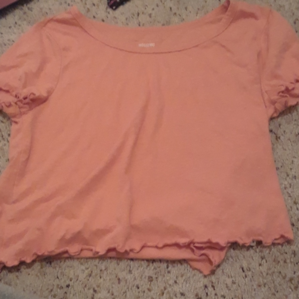Salmon colored crop top