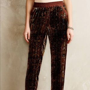 Elevenses Anthropologie pull on velvet pants.