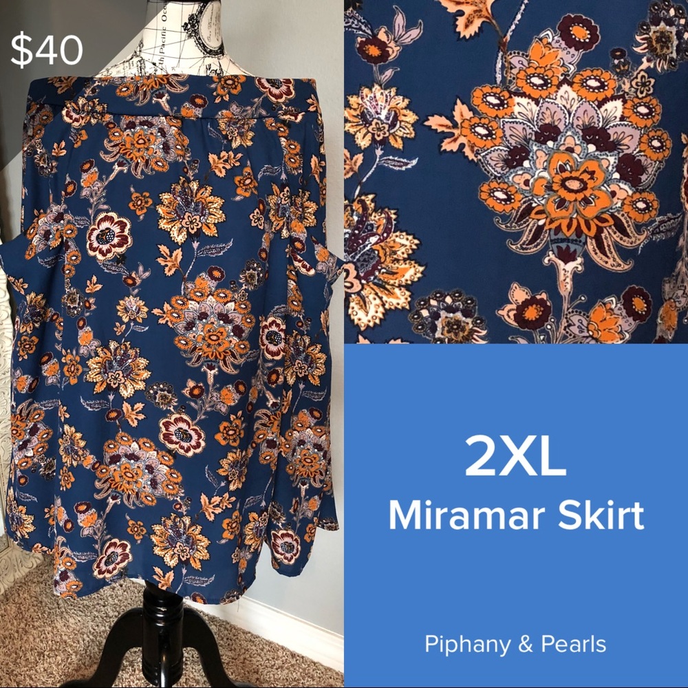 Piphany 2XL “Miramar” skirt *NWT*