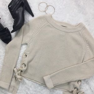 F21 lace up sweater