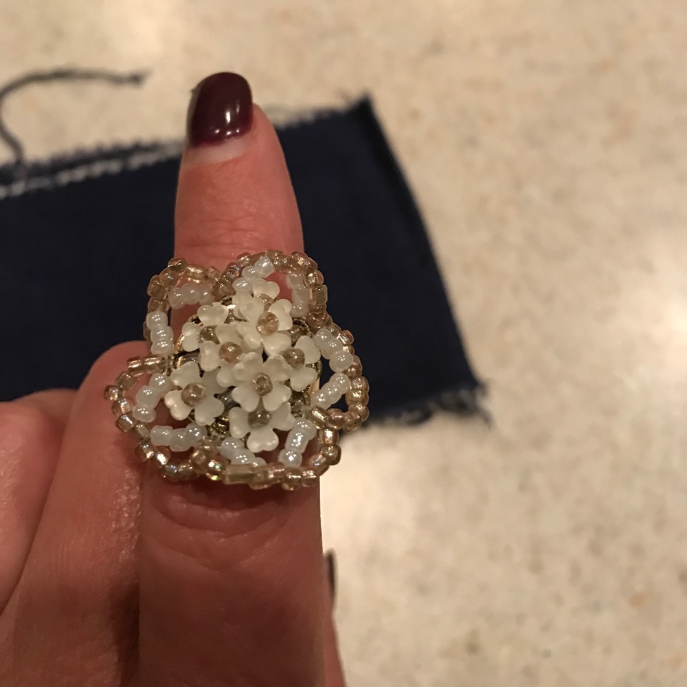Beaded Flower Ring