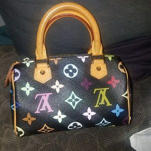 Louis vuitton multicolor mini speedy .