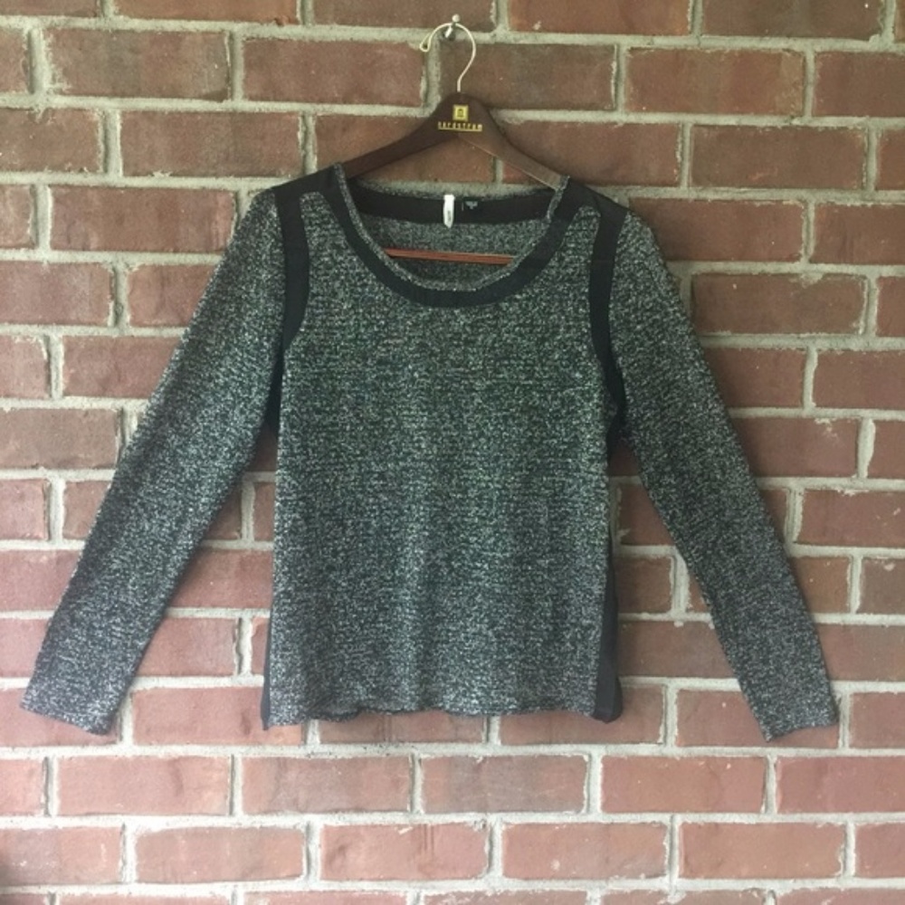 💖Sparkly Black and Silver Top w/Sheer Trim