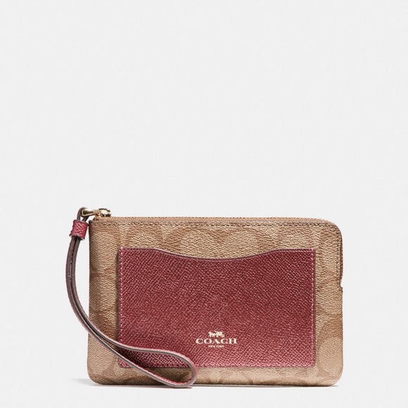 New Coach corner zip wristlet with colorblock - Picture 6 of 7