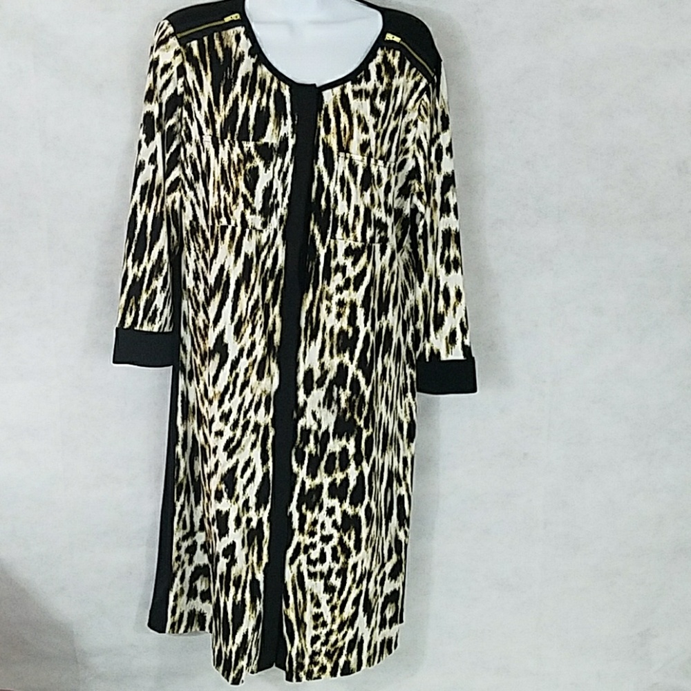 Chico's dress leopard front black back