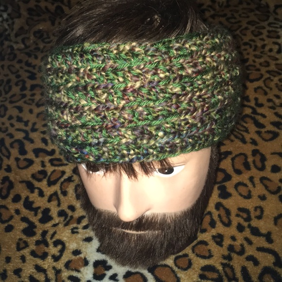 Double-Ply Handmade Nomadic Green Med/Lrg Headband - Picture 2 of 3