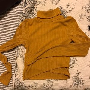 mustard yellow cropped PYLO turtleneck