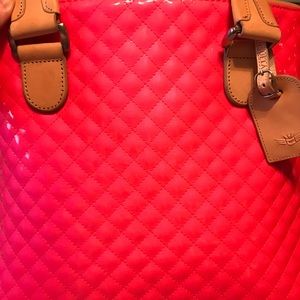 Very nice pink consuela tote and matching clutch