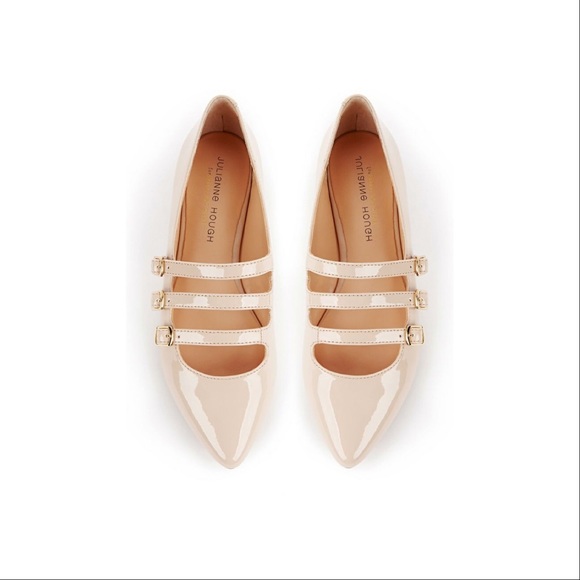 Anthropologie Shoes - Blush Almond Toe Strappy Mary Jane Flats