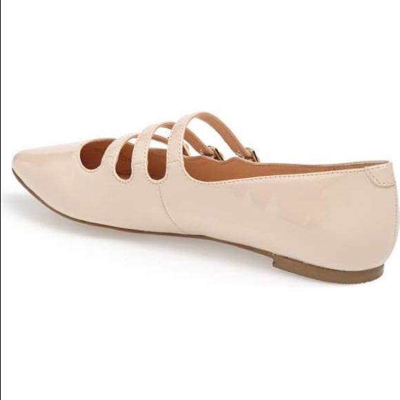 Blush Almond Toe Strappy Mary Jane Flats - Picture 3 of 4