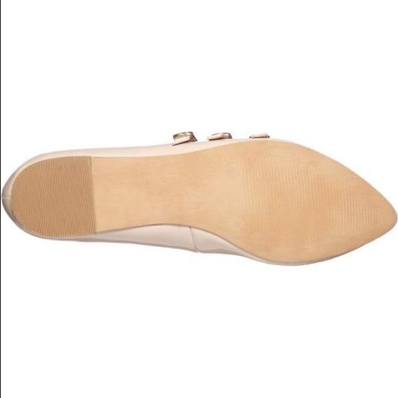 Blush Almond Toe Strappy Mary Jane Flats - Picture 4 of 4