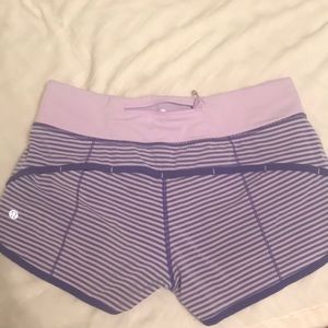 Purple Striped Lululemon Shorts