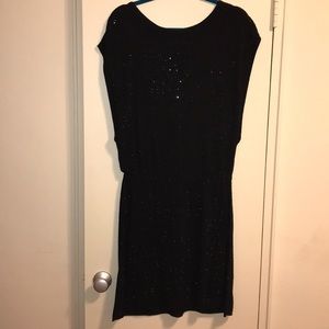 Alice + Olivia Black Crystal Blouson Sweater Dress