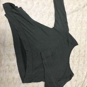 Free people A-symmetrical Sweater. Greyish green