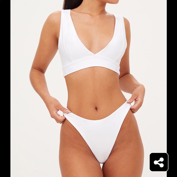 white high rise bikini