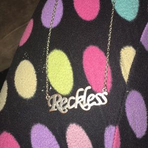 Silver “Reckless” necklace