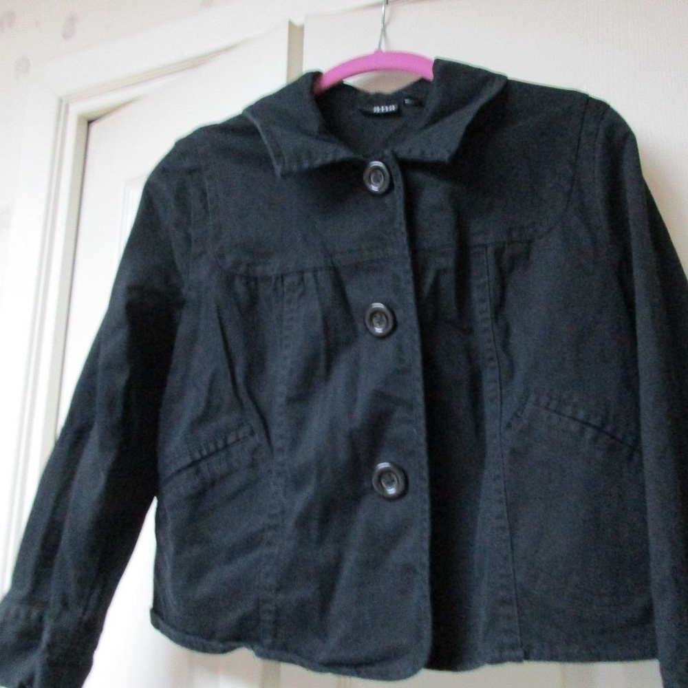 ANA BLACK JACKET BLAZER THREE BIG BUTTONS SZ M