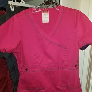 Hot pink Dickies Scrub Top