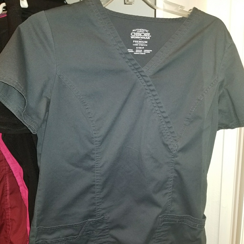 Charcoal Grey Scrub Top