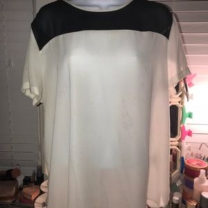 See through white & black blouse