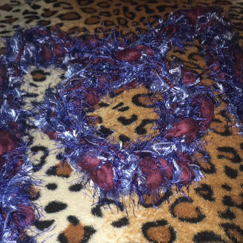 Peacock Frilly Long Scarf