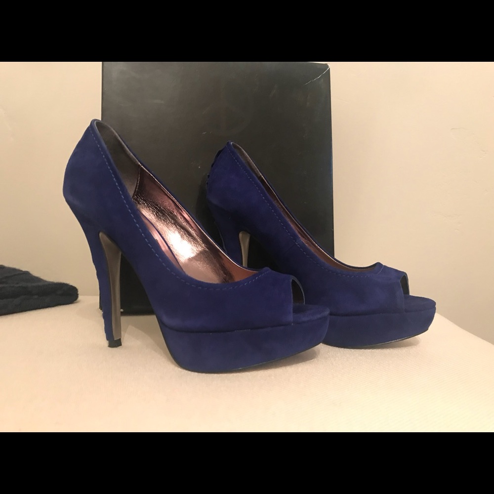 Royal blue suede shoes