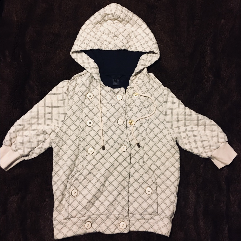 Marc by Marc Jacobs quilted 3/4 slv hooded jacket