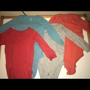 Infant 4 piece set: long sleeve onesies