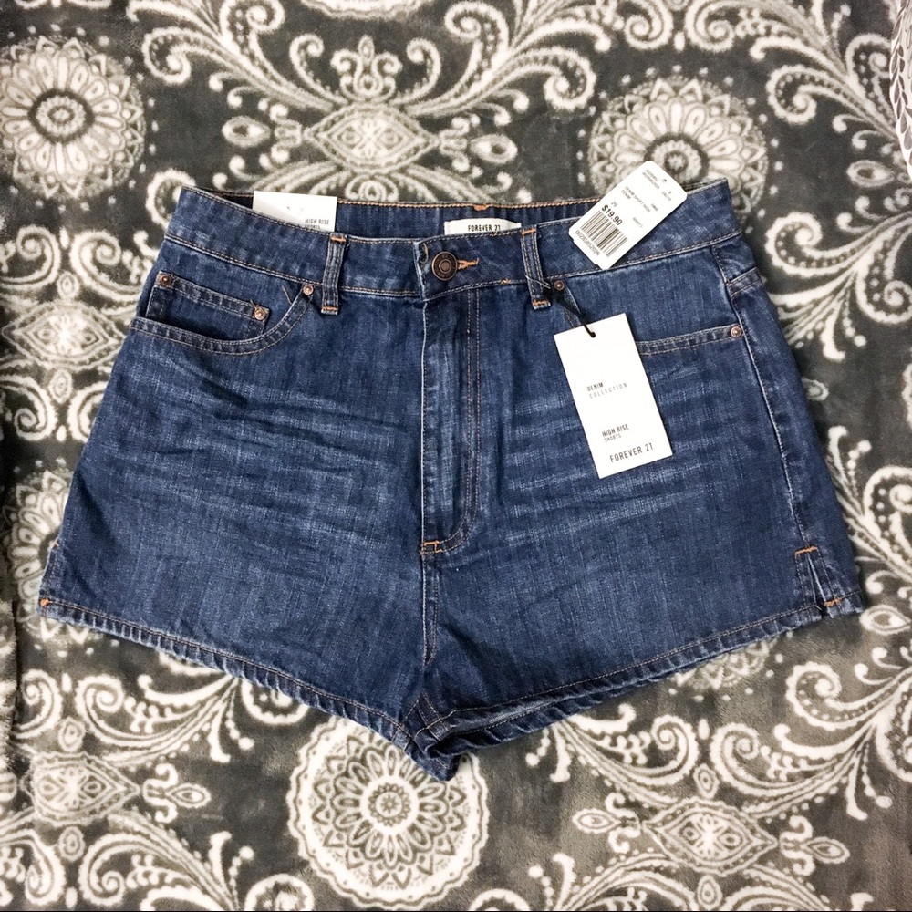High Rise Denim Shorts