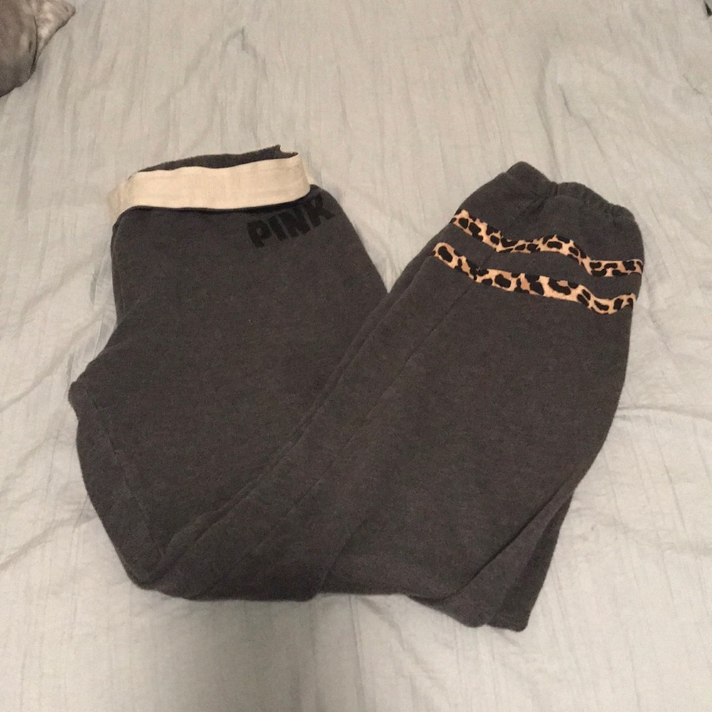 cute cheetah striped Pink sweats