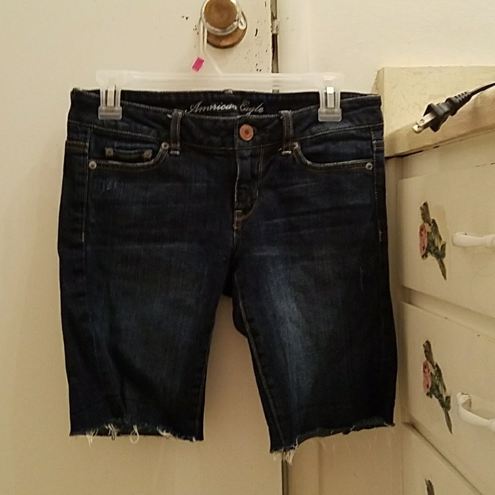 Dark Wash Mid-Thigh Shorts